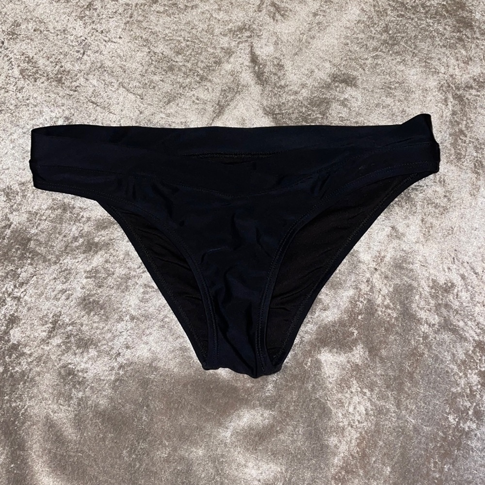 Black Crossover Front Bikini bottoms